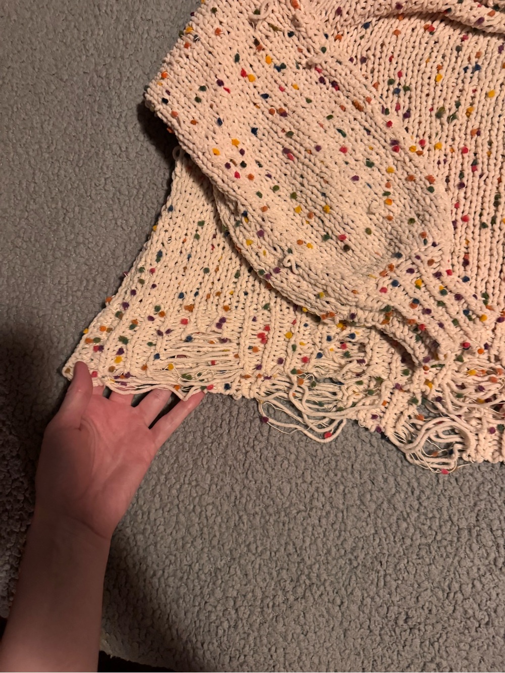 POL Pink Speckled Distressed Turtleneck Sweater - Picture 3 of 4